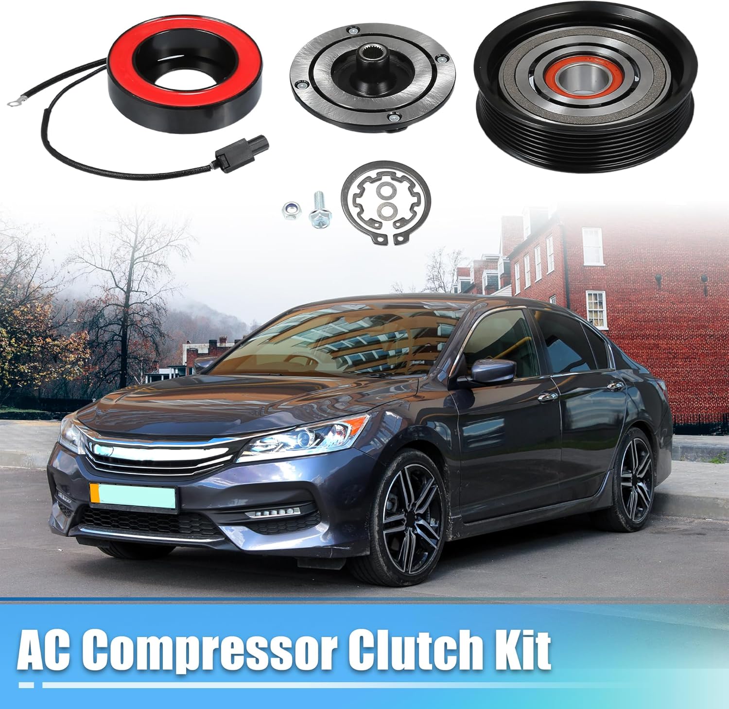 uxcell AC Compressor Clutch Set Replace for Honda Accord 2008-2012 A/C Clutch Repair Assembly