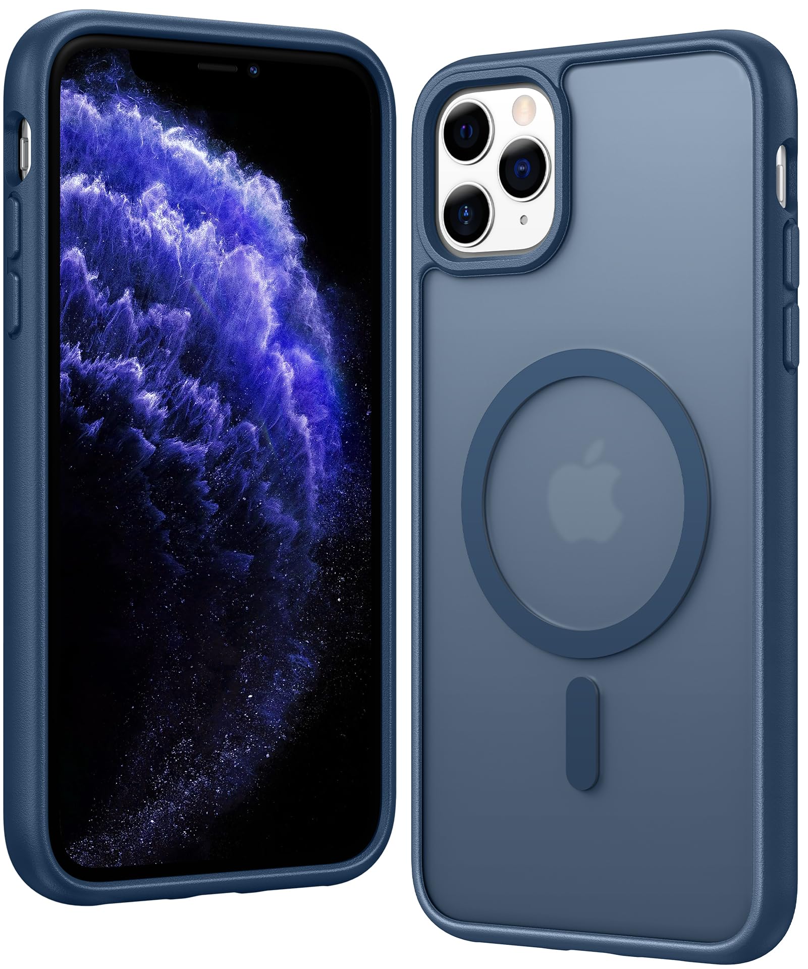 FNTCASE for iPhone 11 Pro-Max Case Matte Slim Compatible with Magsafe | Anti Yellowing, Magnetic, Military Grade, Drop Protection, Rugged Protective, Translucent Cell Phone Cover