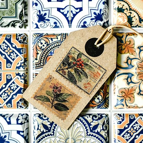 Miniatura 9 de PARTH IMPEX 354Pcs Vintage Postage Stamp Stickers – Antique Retro Fake Postal Vinyl Decals for Scrapbooking Journaling Planners Junk Journals