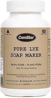ComStar Pure Lye Flakes | 1 Pound, 99% Pure Sodium Hydroxide Flakes, Ideal for Soap Making, Food Prep, Cleaning and More (30-525)