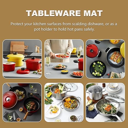 Miniatura 8 de Juego de 12 protectores para ollas y sartenes, 3 separadores de ollas de diferentes tamaños, almohadillas para apilar, separadores de sartenes para