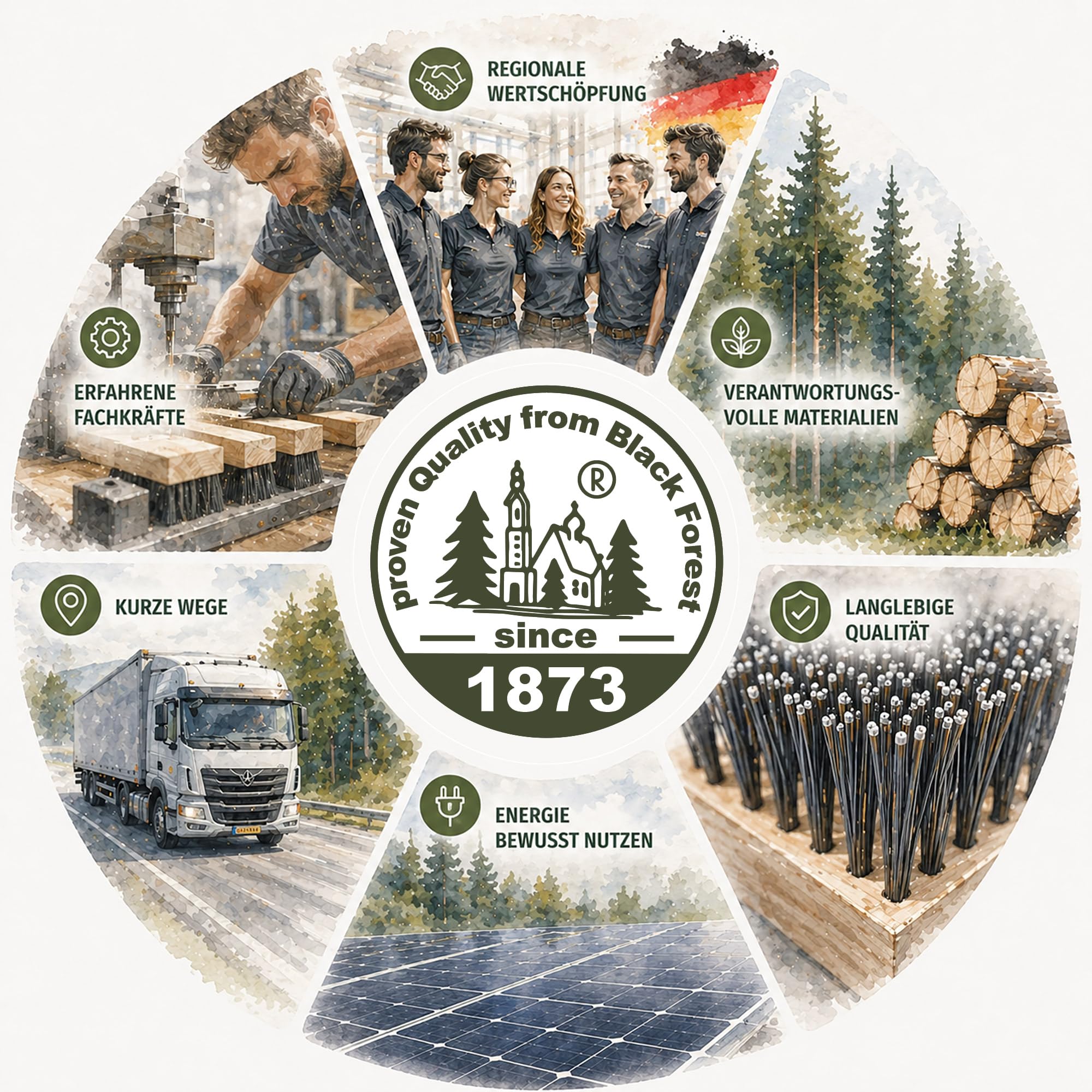 Peggy Perfect Straßenbesen, Saalbesen 40cm mit 1,50m langem, Ø2,8cm Holzstiel. Premium Supermix Borsten - robust & nassfest. Patentiertes Stielhaltesystem „Schraubfix Plus“.
