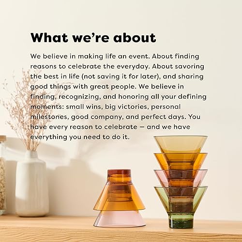 Miniatura 6 de TOSSWARE RESERVE - Martini sin tallo de 8 onzas, serie Color, juego de 4, calidad premium, Tritan apto para lavavajillas y resistente al calor,