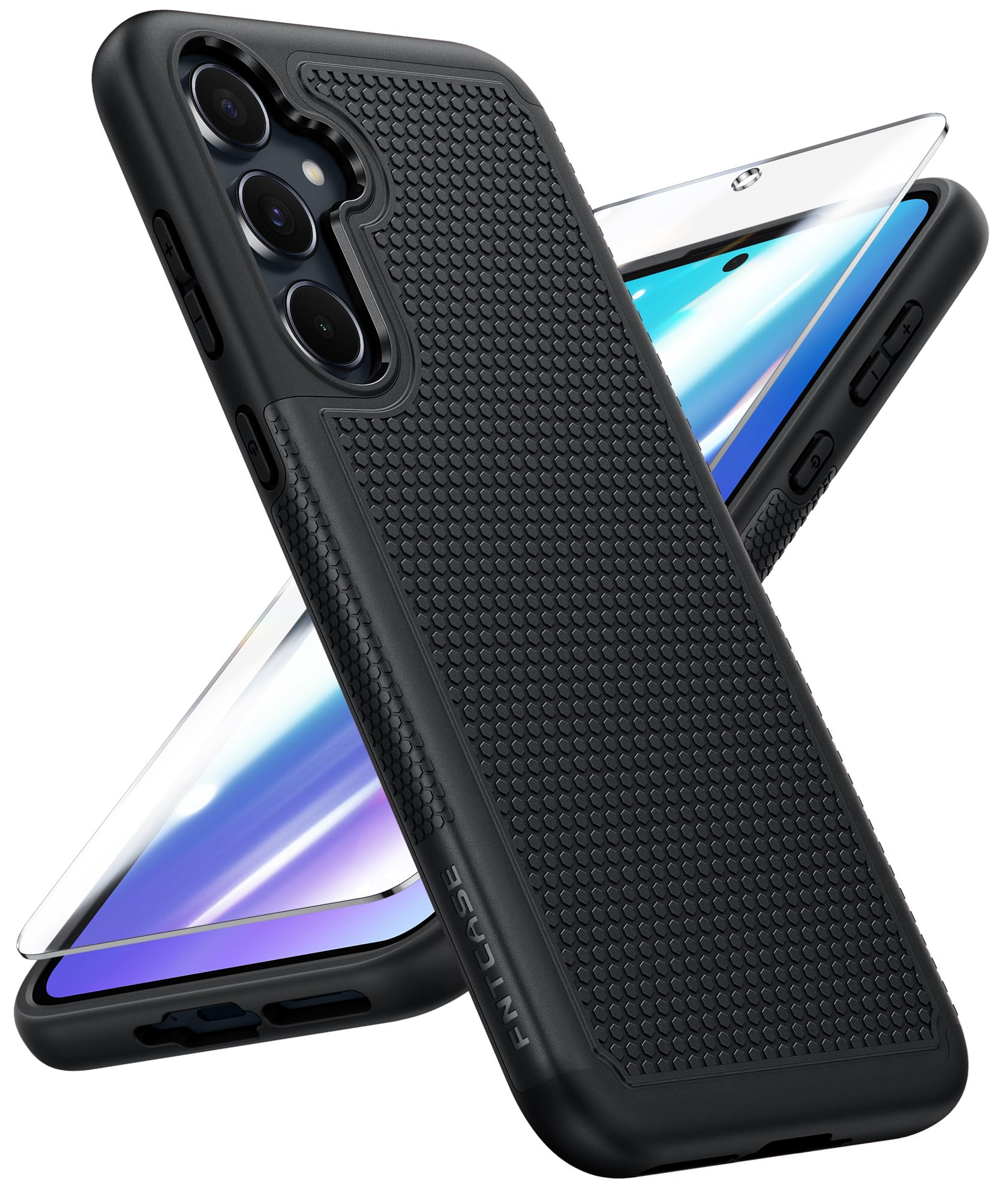 FNTCASE for Galaxy A35-5G Phone Case - Military Grade Drop Protection, 14ft Drop Tested, Screen Protector Included, Anti-Slip Textured, TPU+PC Dual