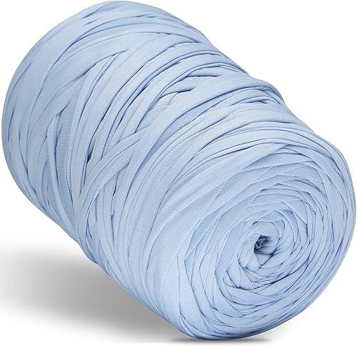 Miniatura 8 de Hilo de camiseta de 14.11 oz, hilo elástico de tela de ganchillo para tejer, 130 yardas, hilo de espagueti grueso para tejer a mano, bolsa de