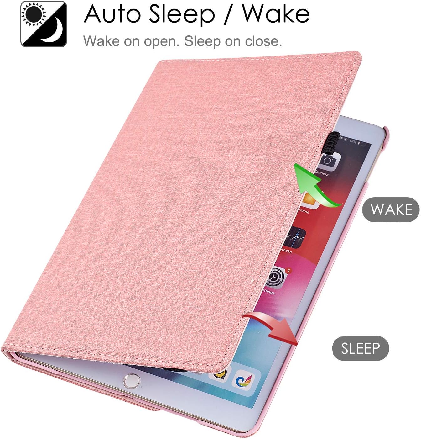 New iPad Air (3rd Gen) 10.5" 2019 / iPad Pro 10.5" 2017 Case, 360 Degree Rotating Multi-Angle Viewing Folio Stand Cases for Apple iPad Air 3 (10.5 inch) 2019 Release (Retro- Pink)