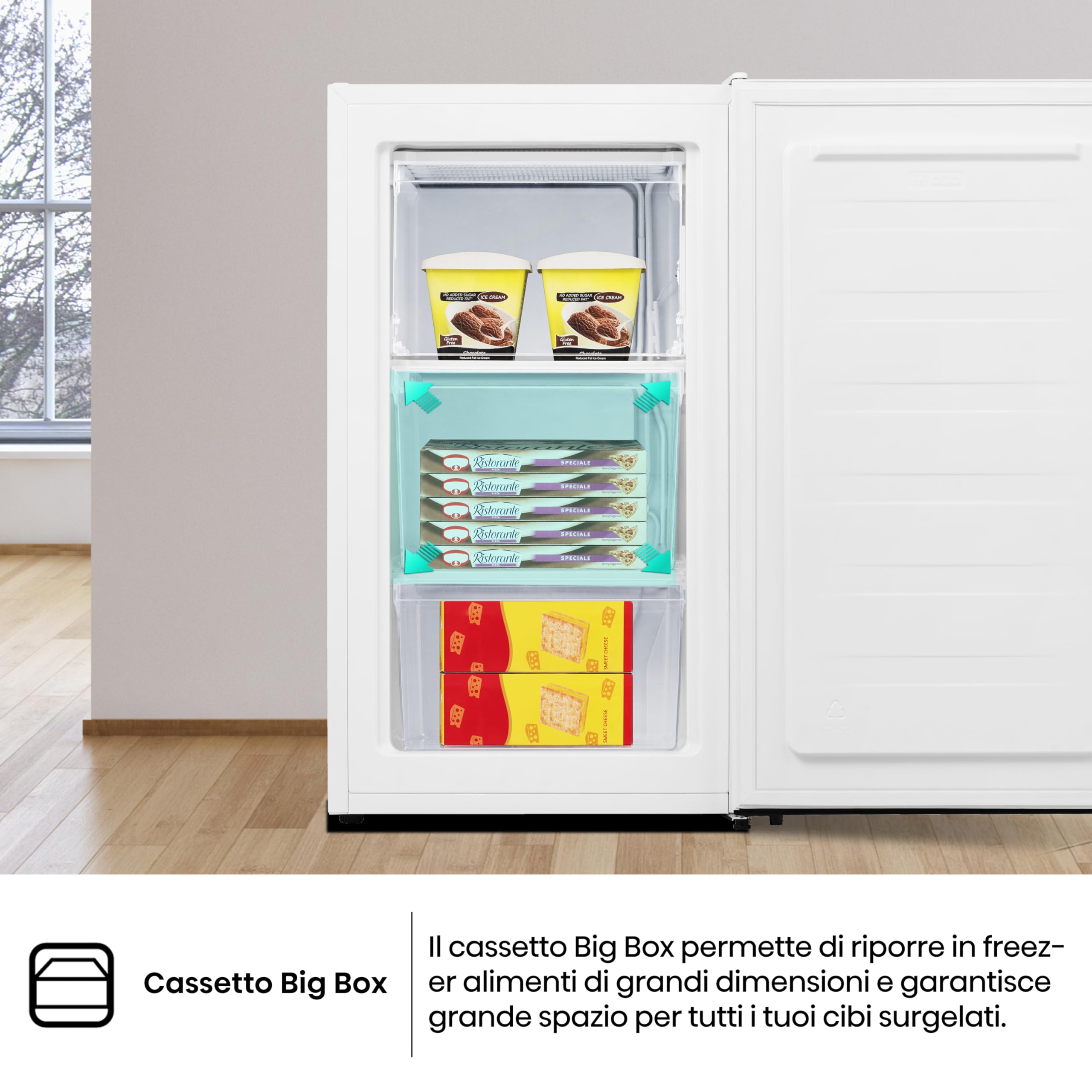 Hisense MUZ4859E, Congelatore Verticale, Bianco, 61L