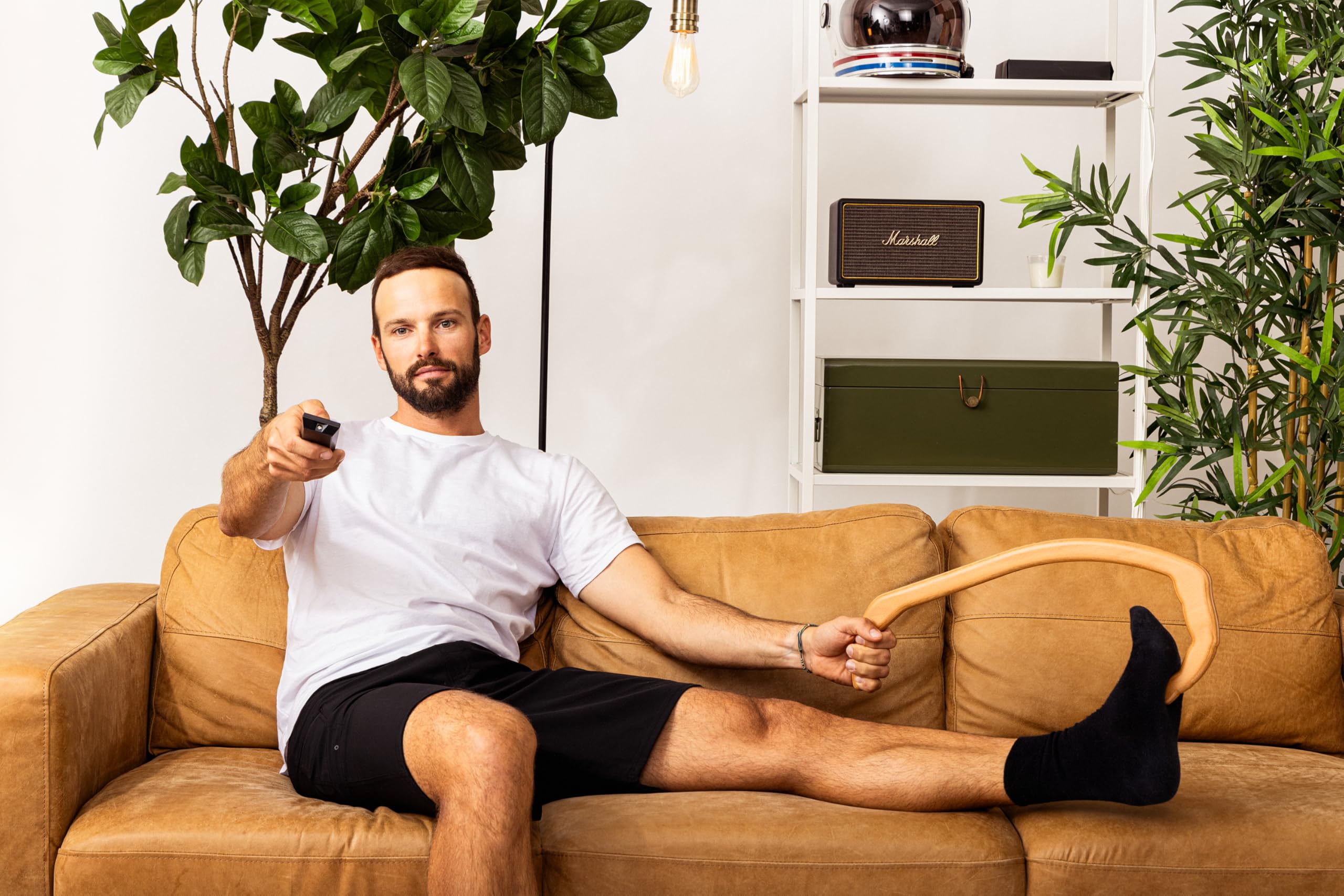 Appareil de massage Spinefinger en bois pour points trigger - Bâton fascial pour le sport, la relaxation musculaire et le massage du dos, de la nuque, etc.