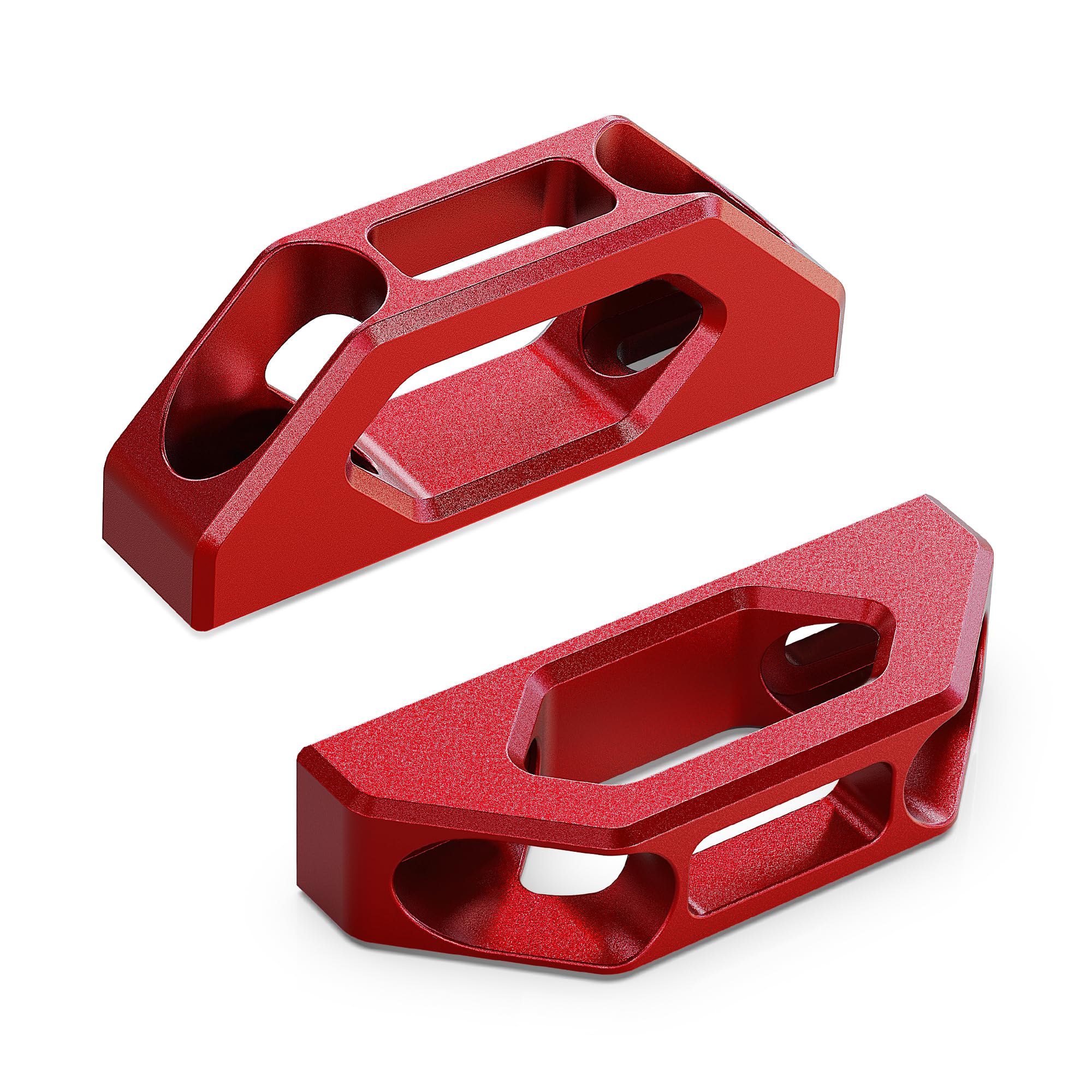 RENO Tie Down Hooks, Aluminium Bed Tie Down Anchors D Rings Compatible with Universal Truck Camper Pickup Trailer Cargo Control (Red,2PCS)