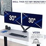 VIVO Aluminum Articulating Dual Monitor Arm for 13 to 30 inch Screens, Desk Mount Tension Spring Monitor Stand for 2 Screens, Black, STAND-V102O