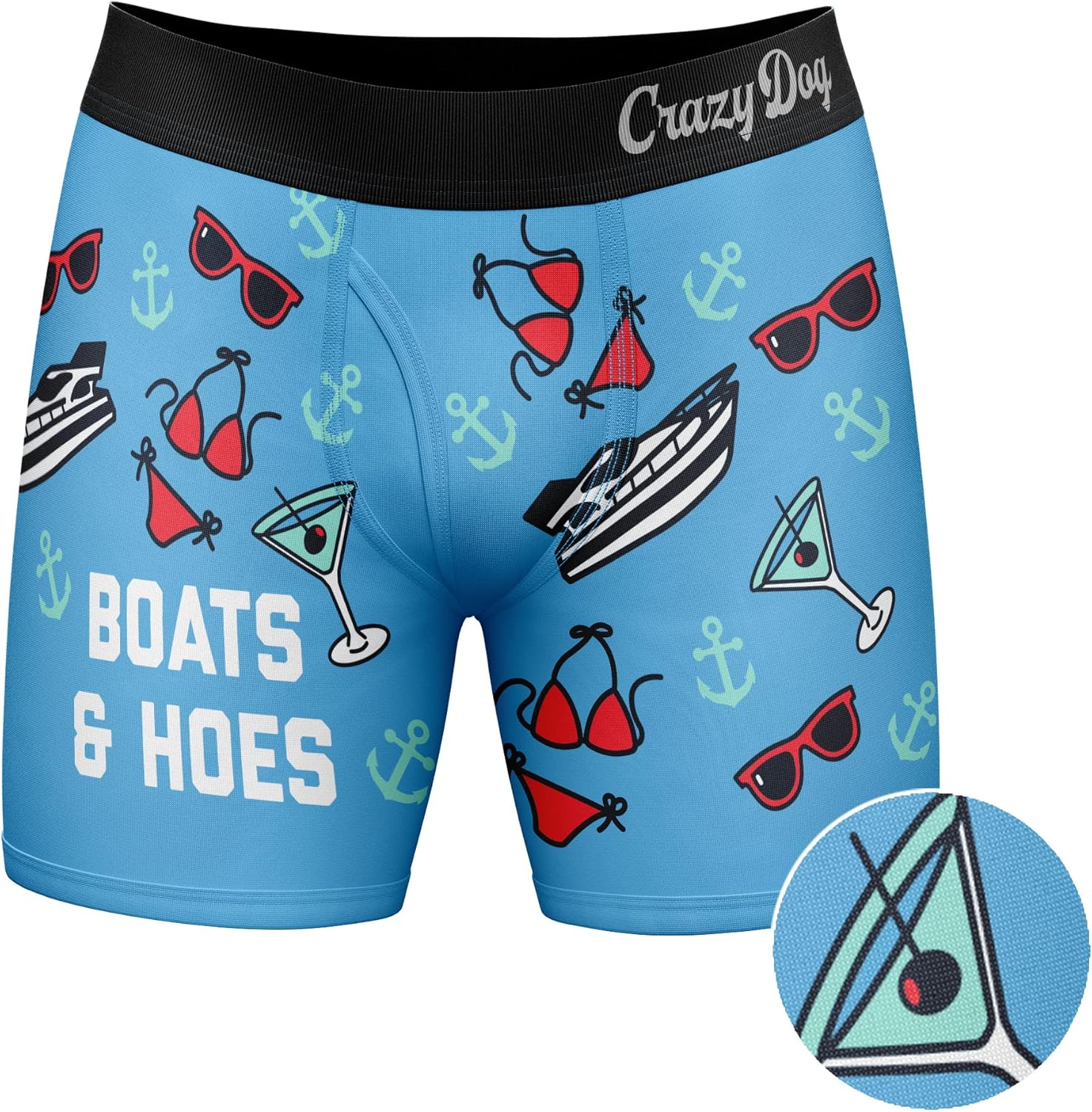 Crazy Dog T-Shirts Mens Boats and Hoes Boxer Briefs Funny Sarcastic Graphic Novelty Gift Underwear for Guys - Image 2