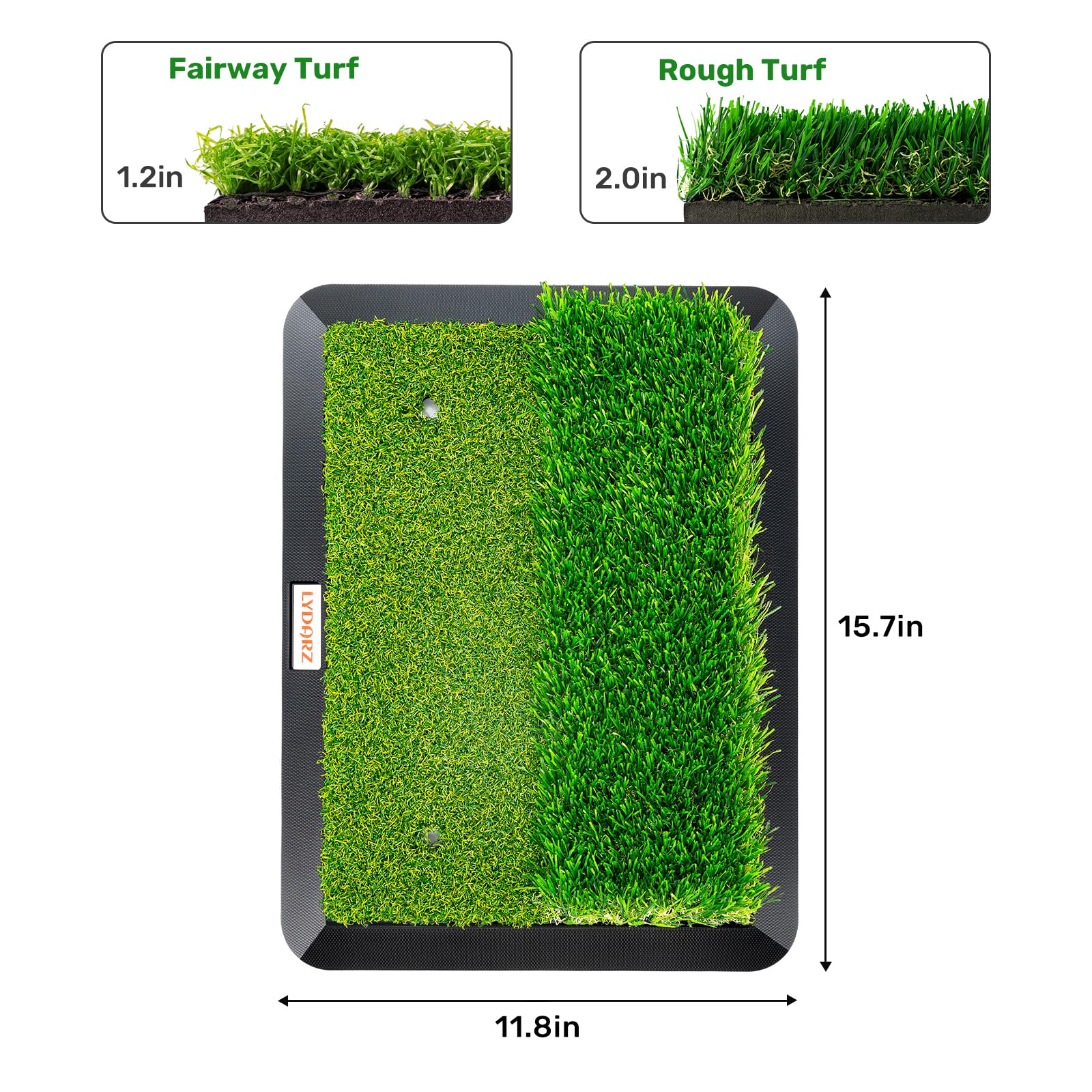 Dual-Turf Portable Golf Training Equipment - Fairway & Rough Turf Golf Mat, Golf Hitting Mat, Golf Practice Mats with Turf for Chipping & Swing Practice - Ideal Golf Practice Mat for Home and Backyard
