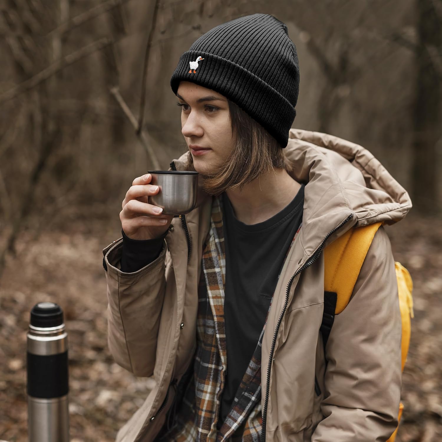 Embroidered Panda Beanies Hats for Men Women Knit Winter Cap, Warm Panda Skull Caps Gifts for Men Women - Image 6