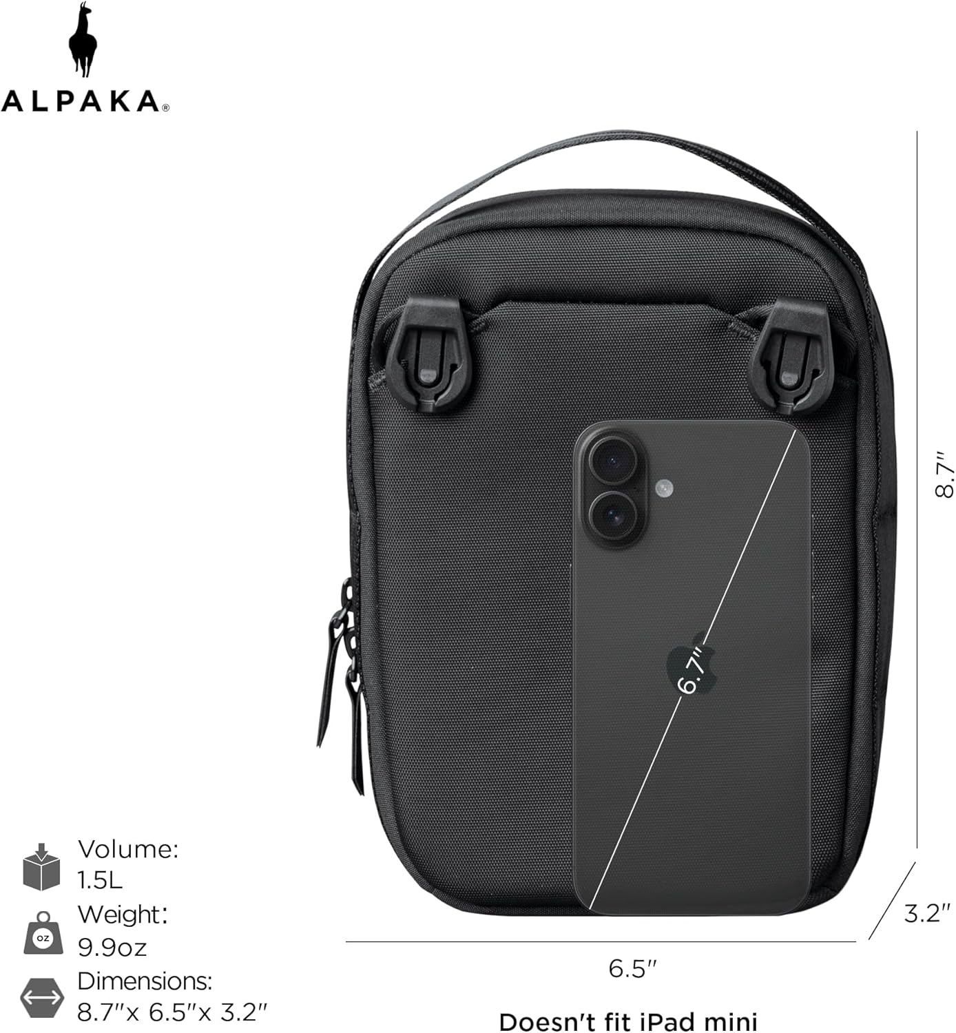 ALPAKA Metro Sling V2, RFID Blocking Small Crossbody Sling Bag & Handle Carry Bag, Adjustable & Detachable Shoulder Strap Bag - Image 5