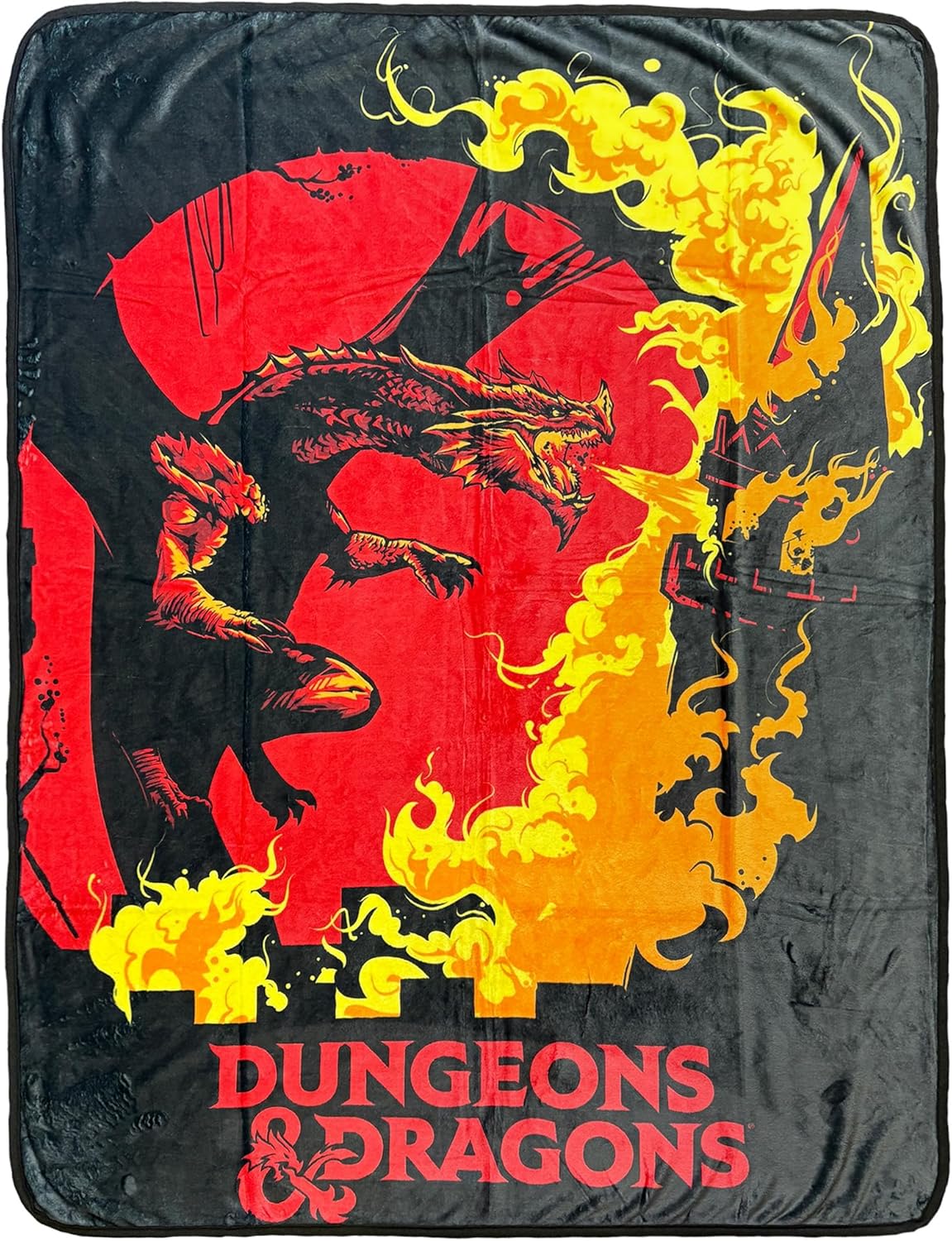 Surreal Entertainment Dungeons & Dragons Blanket D&D Castle Red Inferno Dragon Throw 45" X 60"