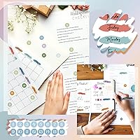 Vista 5 de Fainne Paquete de 21 hojas de calcomanías para planificador de fechas, puntos frustrados, fechas, fechas, cubiertas de fechas, día de la semana