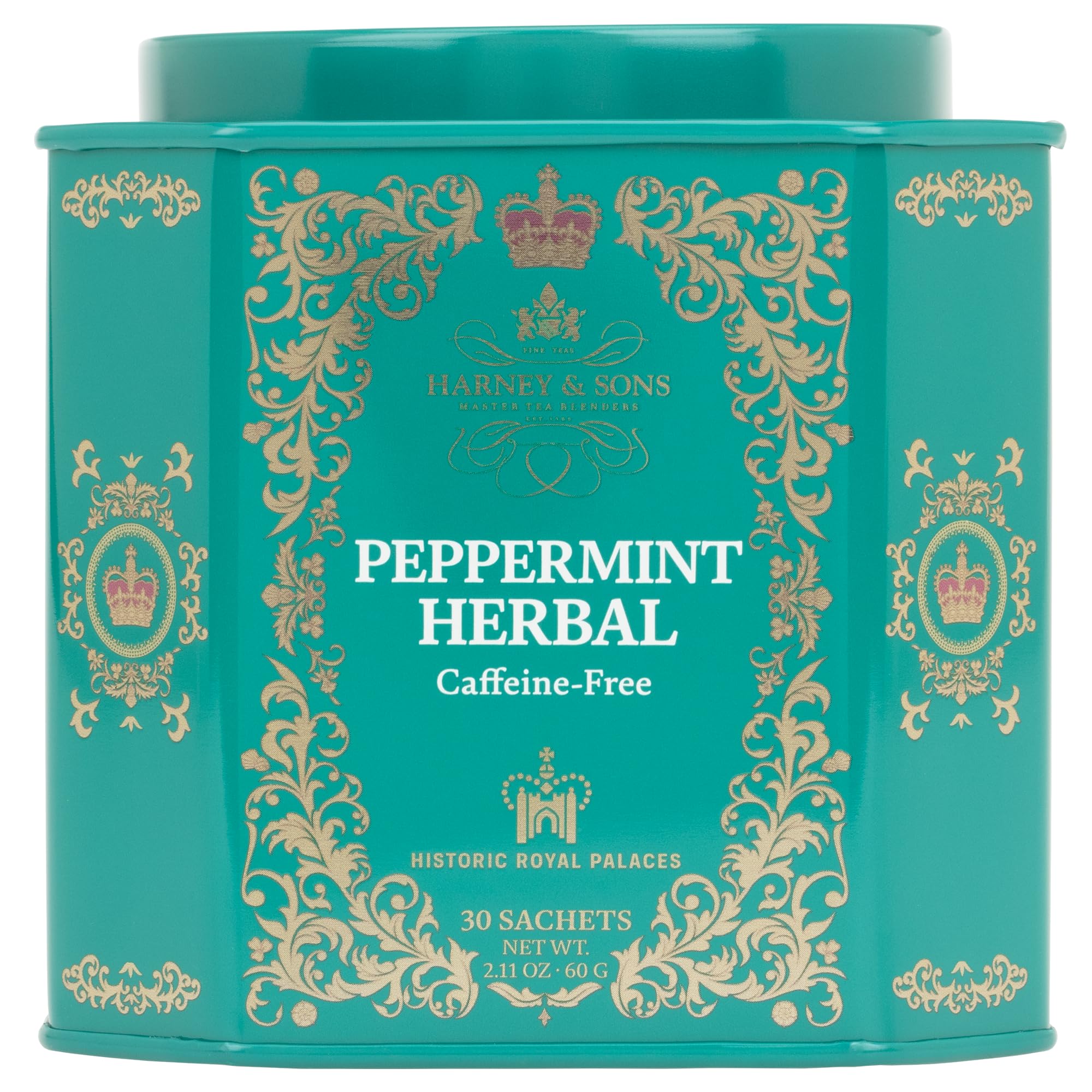 Harney & Sons Peppermint Herbal Tea in Sachets, Caffeine-Free Herbal, 30 Sachets