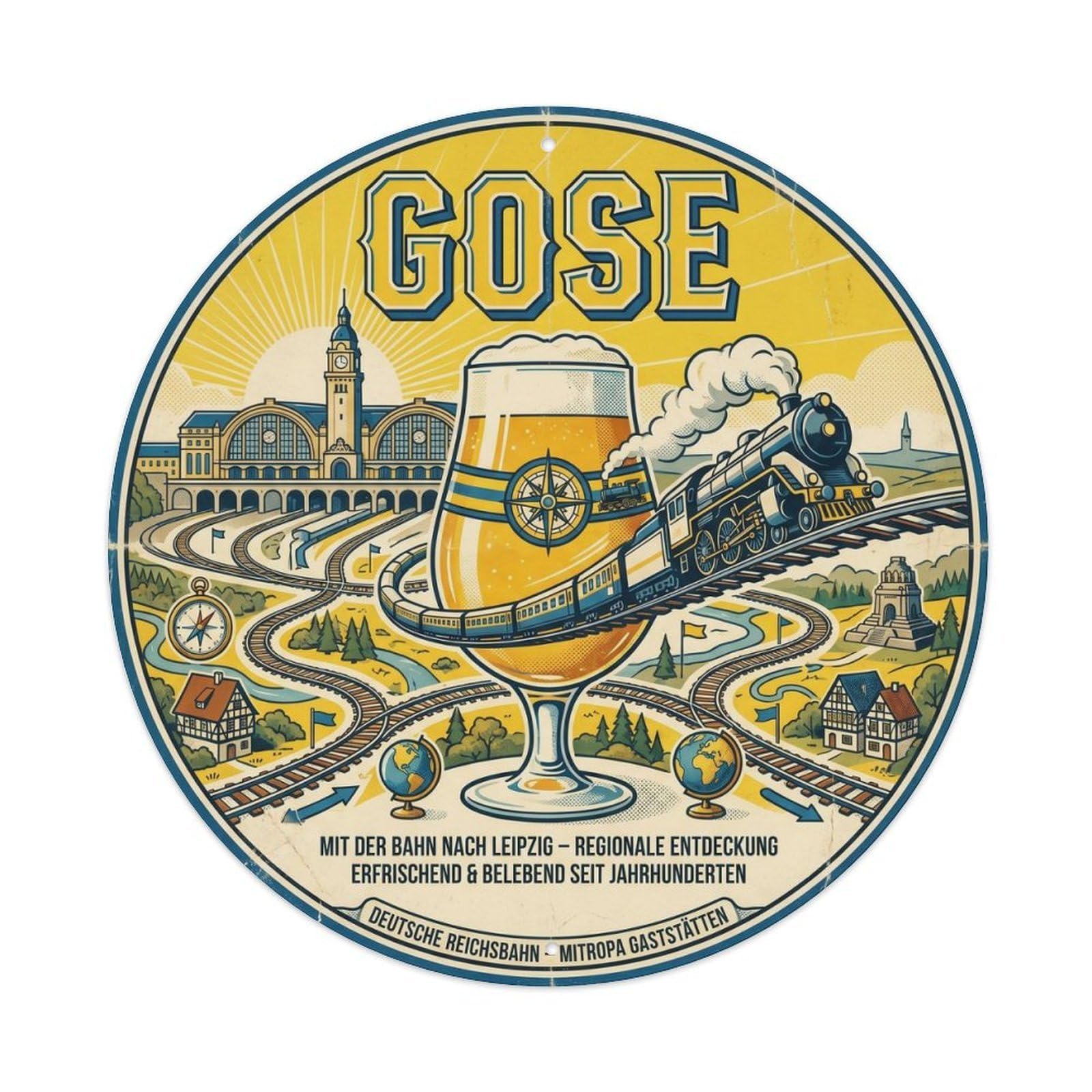 Gose Sour Beer Tavern Culture Hops Malt German Craft Metal Tin Sign