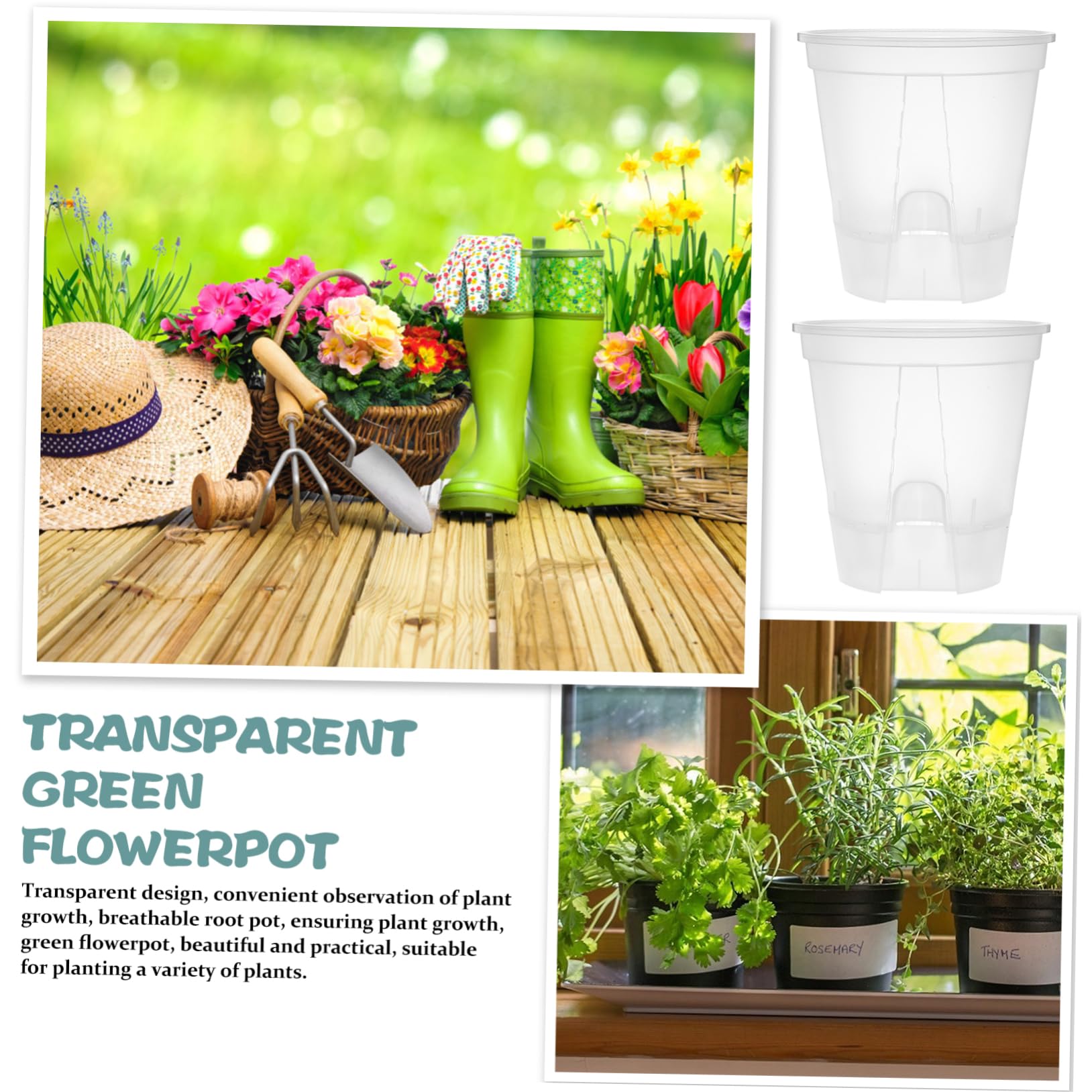 Happyyami 6pièces Pots De Fleurs Plastique Transparent avec Drainage Autonome pour Plantes Intérieur Pots Respirants Idéaux pour Orchidees Et Fleurs Design Léger Et Pratique
