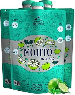 Lt. Blender's Mojito in a Bag - Each Bag Makes 1/2 Gallon of Frozen Cocktails – Non-GMO Cocktail Mix for Slushies – Make a Cocktail, Wine Slushie or Mocktail - (Pack of 3)