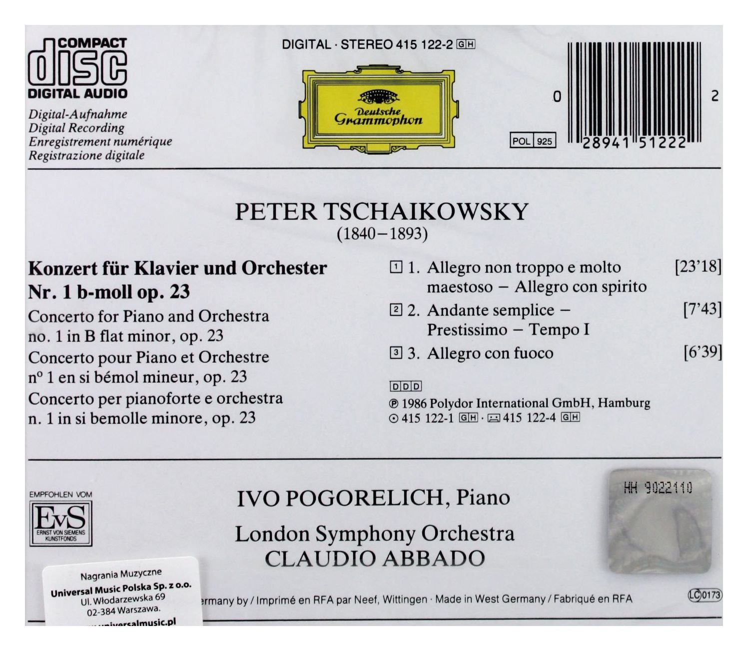 Tschaikowsky: Klavierkonzert No. 1