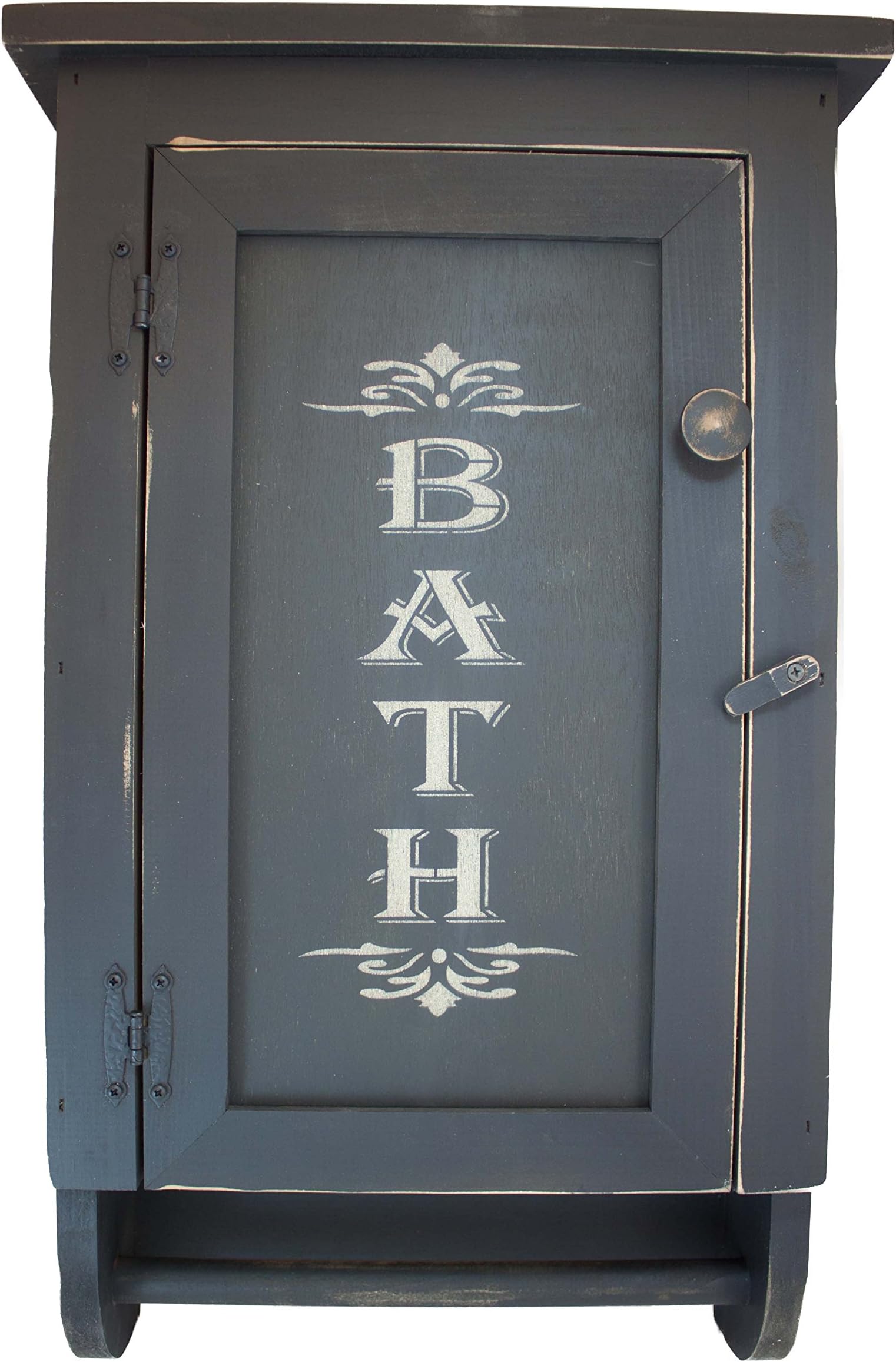 GNR Trades Distressed Wood Bath Cabinet w/Towel Bar