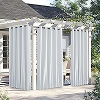 Vista 27 de NICETOWN - 2 paneles de cortinas para exteriores impermeables extra largas de 108 pulgadas para patio, a prueba de viento, ojales en la parte