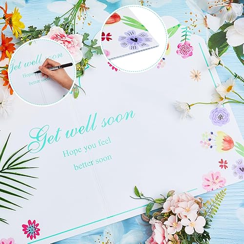 Miniatura 4 de Fulmoon Tarjetas de plástico con sobres, tarjetas de condolencias de temática floral jumbo con sobre blanco en blanco, extra grandes, 24.8 x 16