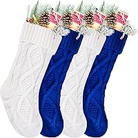 Vista 16 de Medias tejidas para Navidad, color tinto, verde y marfil