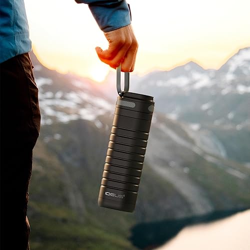 Miniatura 9 de IDEUS Botella de agua aislada de acero inoxidable de 14 onzas con tapa con cerradura y taza de café de viaje a prueba de fugas para bebidas