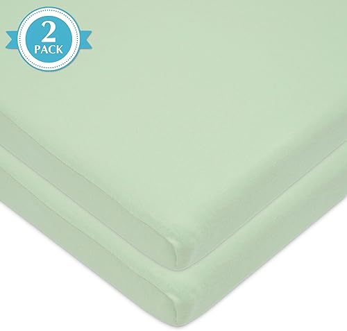 Miniatura 89 de American Baby Company Paquete de 2 sábanas bajeras de 100 % algodón de 18 x 36 pulgadas, compatible con moisés Mika Micky, blanco, suave