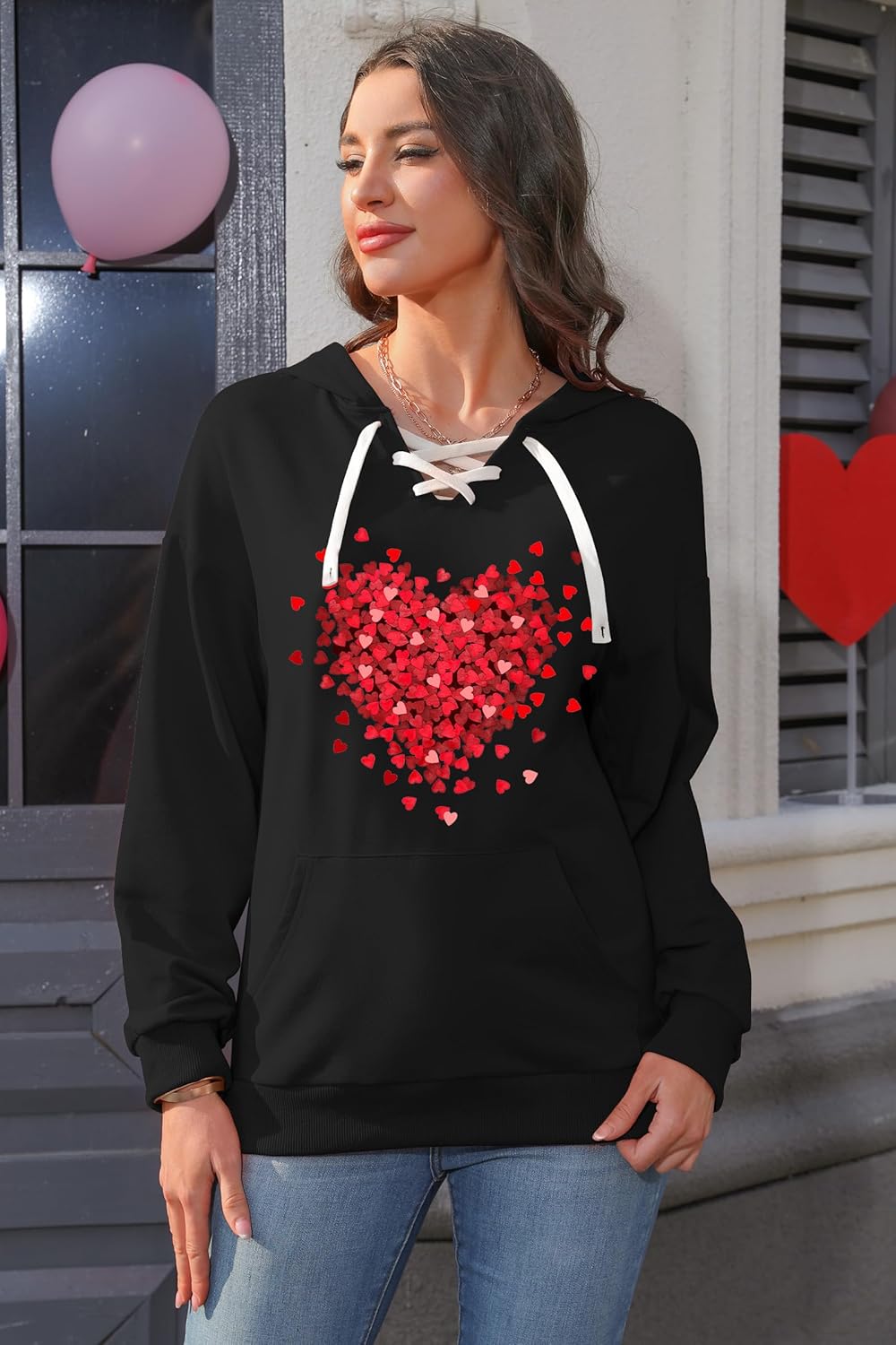Casual Sweatshirt for Women: Funny Love Heart Graphic Long Sleeve Pullover Top - Image 2
