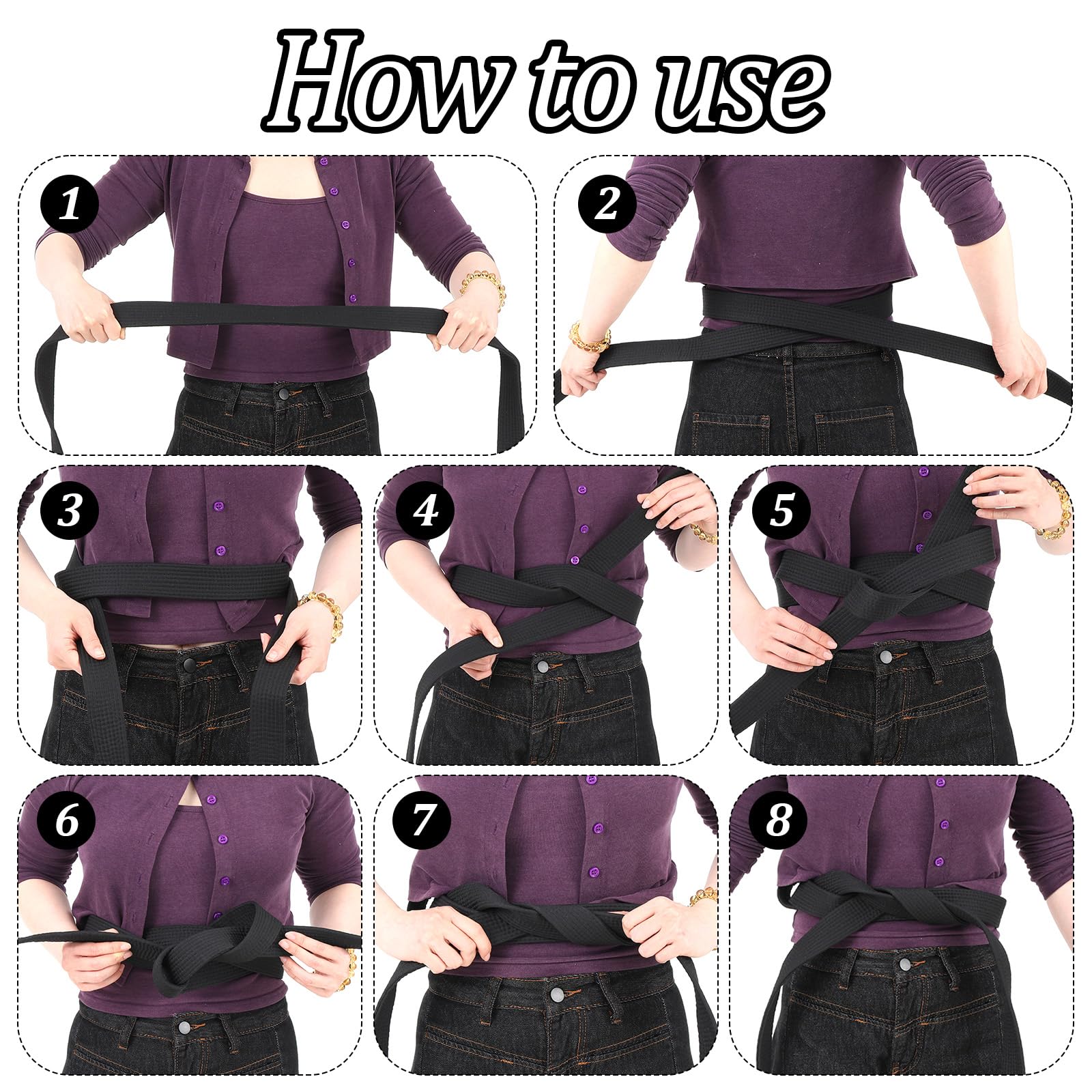 Ceinture de jiu jitsu de 280 cm de long et 4 cm de large - En coton résistant - Pour sports de combat, judo, karaté et lutte - Noir