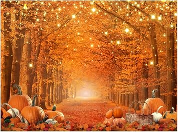 Allenjoy 8 x 6 FT Fall Photography Backdrop Thanksgiving Party Supplies Autumn Pumpkin Friendsgiving Background Decor Photo Booth Props