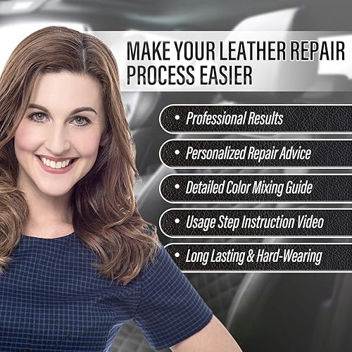 Miniatura 6 de Kit de reparación de cuero negro para el interior del automóvil, kit de reparación de vinilo para asientos de automóvil, sofá, barco, sofá y bolso,