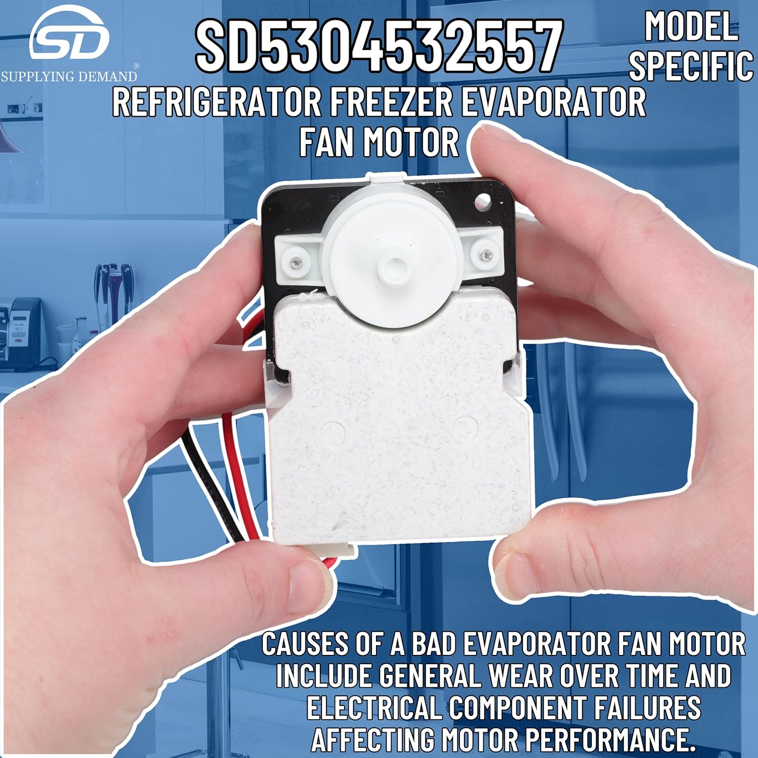Supplying Demand 5304532557 Refrigerator Freezer Evaporator Fan Motor - Replaces AP7194947, 242077707