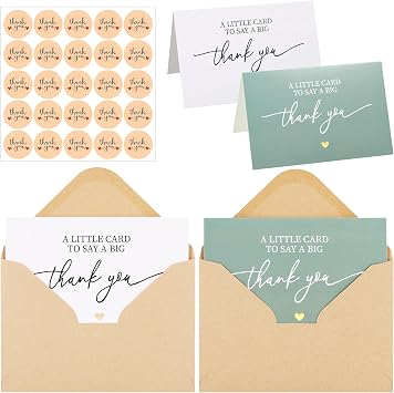 50 Pk Thank You Cards, 5.9x3.9 Inches Thank You Cards & Notes with Envelopes | Pefect for Baby Shower Wedding Teacher Appreciation and Business