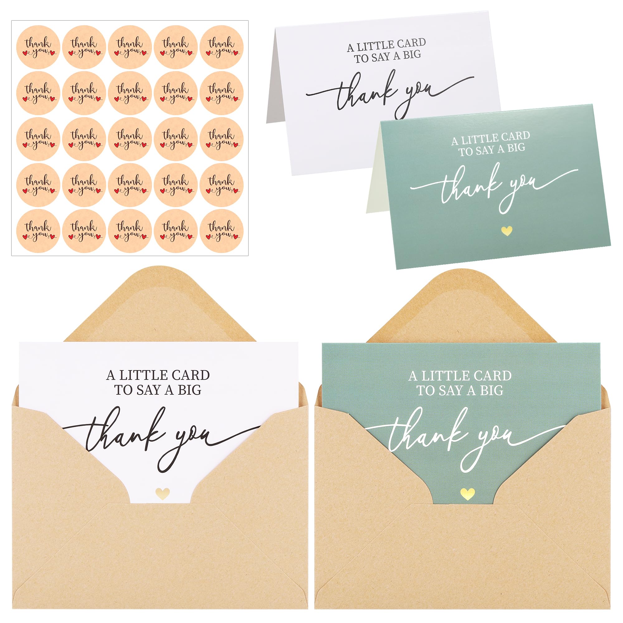 50 Pack Thank You Cards, 5.9x3.9 Inches Thank You Cards & Notes with Envelopes | Pefect for Baby Shower, Wedding, Teacher, Graduation, Business, Holiday, and Christmas | Teacher Appreciation Gifts