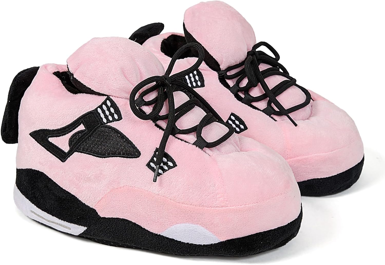Plush Sneaker Slippers, Fluffy Furry Soft Anti-Slip House Shoes Comfy Indoor Outdoor Warm Home Slides, US 8-12 Unisex