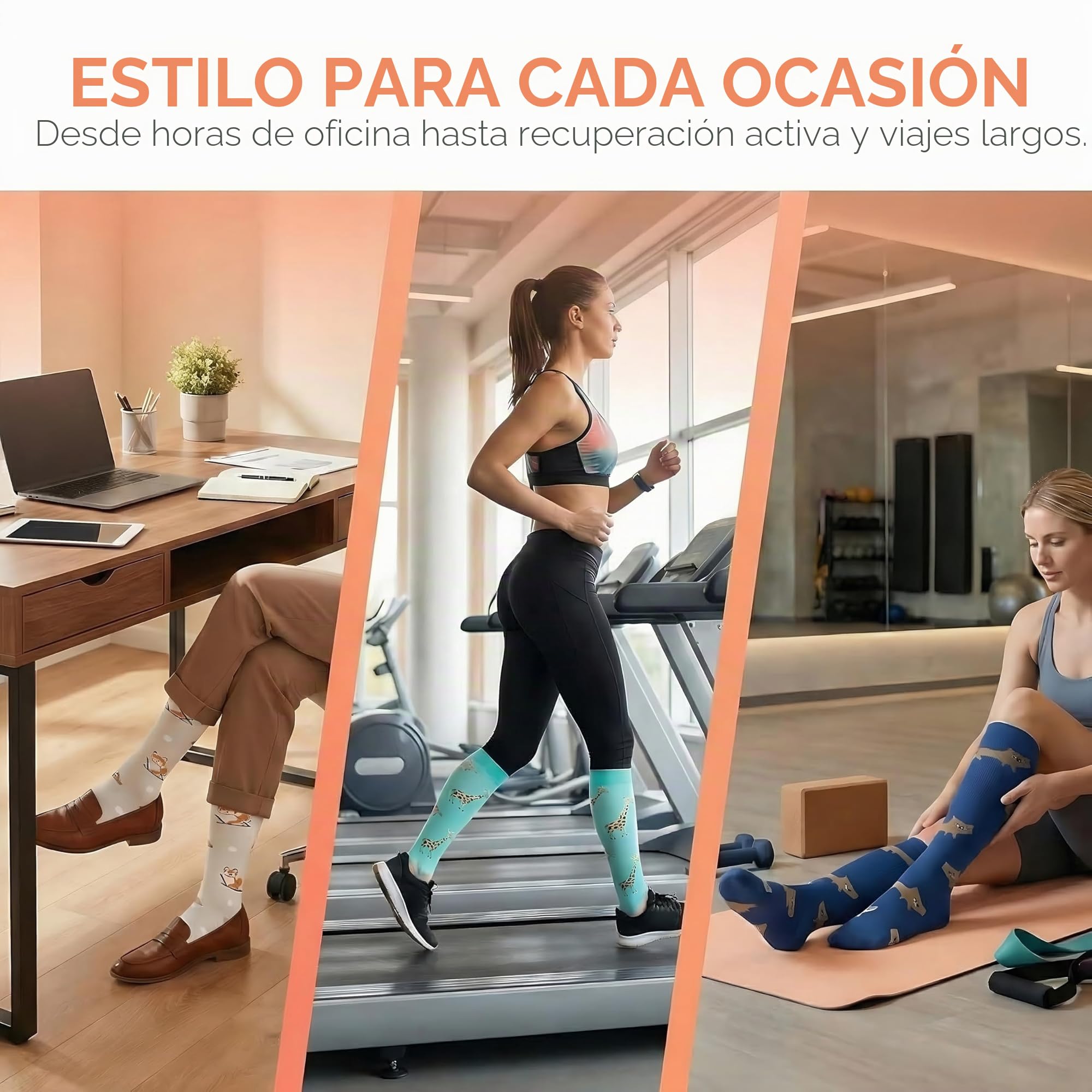 Calcetines de compresión (7 pares) para mujeres y hombres Circulación 20-30 mmhg El calcetín alto hasta la rodilla es el mejor apoyo para atletismo Correr, Ciclismo
