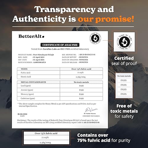Miniatura 7 de Better Alt Resina pura Shilajit del Himalaya, paquete de 2 porciones de grado dorado de alta potencia, 150 porciones para impulso de energía y apoyo