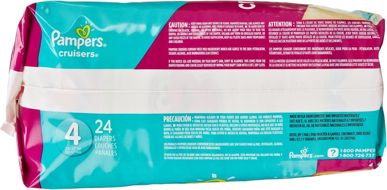 Pampers Cruisers Diapers Size 4, 24 Count