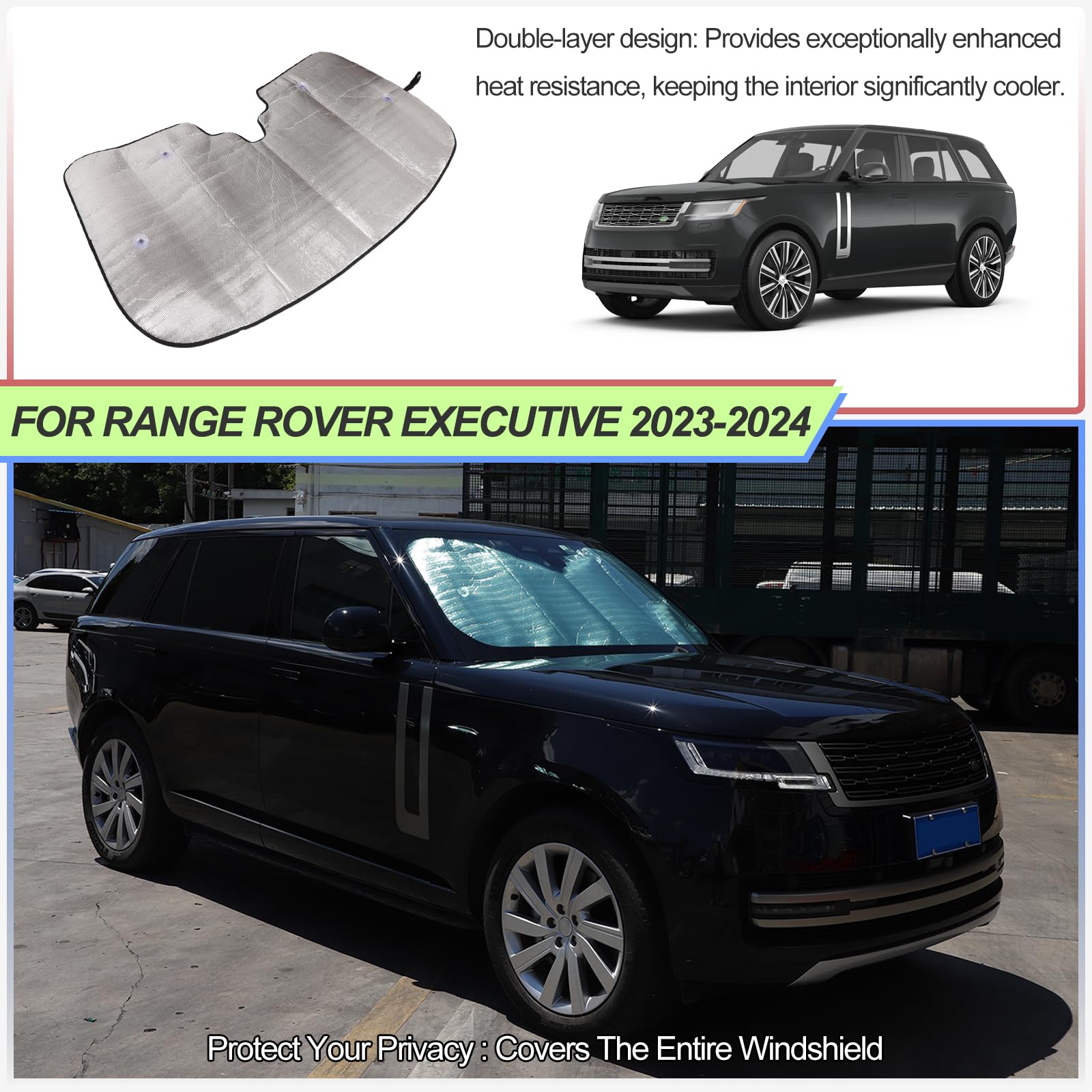 Parasole Range Rover Evoque Parasole Per Parabrezza Anteriore Per Range Rover Sport U2162 2022 2023, Protezione Uv Pieghevole E Portabile Facile Da Installare Auto Parasole,150 * 70cm Parasole Auto Interno Parabrezza