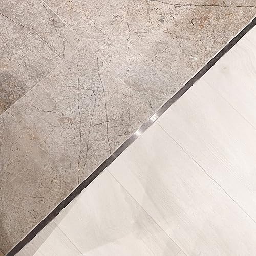 Miniatura 6 de 3 tiras de transición de suelo y moldura en T de aluminio, tira divisora plana para umbral de puerta y unión de huecos de suelo de azulejos