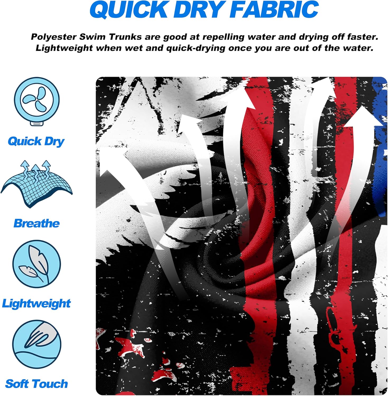 FT FENTENG Mens Swim Trunks Quick Dry Board Shorts with Mesh Lining, Breathable Surf Beach Shorts Swimwear Bathing Suits - Image 4