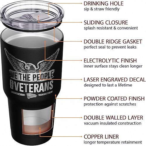 Vista 239 de We The People Holsters - Vaso térmico de 30 onzas, Únete o Muere, Negro