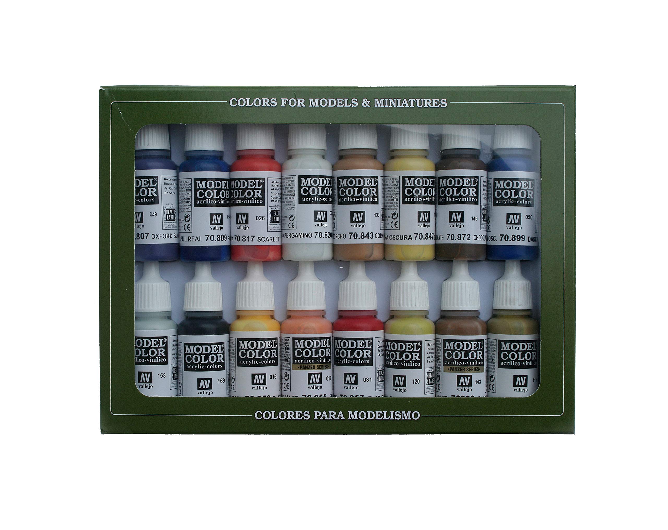 Vallejo Model Color American Colonial Acrylic Paint Set - Assorted Colours (Pack of 16)