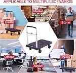 Folding Hand Truck Portable Easy Folding Platform Transport Hand cart with 330lbs Capacity Practical handling Tools for Household Industrial Black