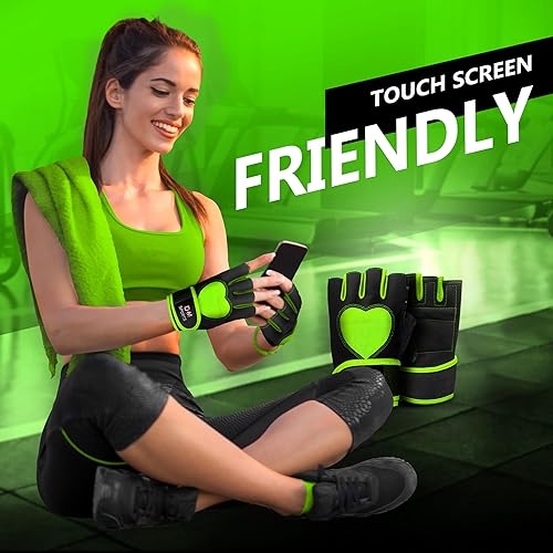Miniatura 6 de DXM SPORTS Guantes de entrenamiento para mujer con soporte para muñeca, guantes de levantamiento de pesas para gimnasio, ciclismo, entrenamiento,