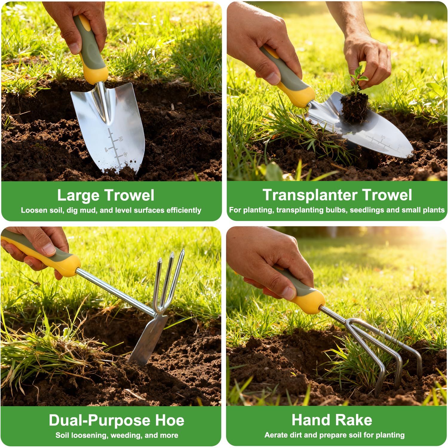 Yesker 9-Piece Garden Tool Set - Durable & Ergonomic -4